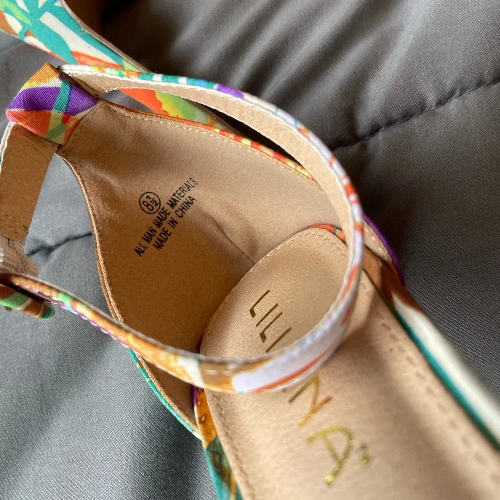 Liliana Multicolor Floral Strappy Heels - Picture 5 of 10